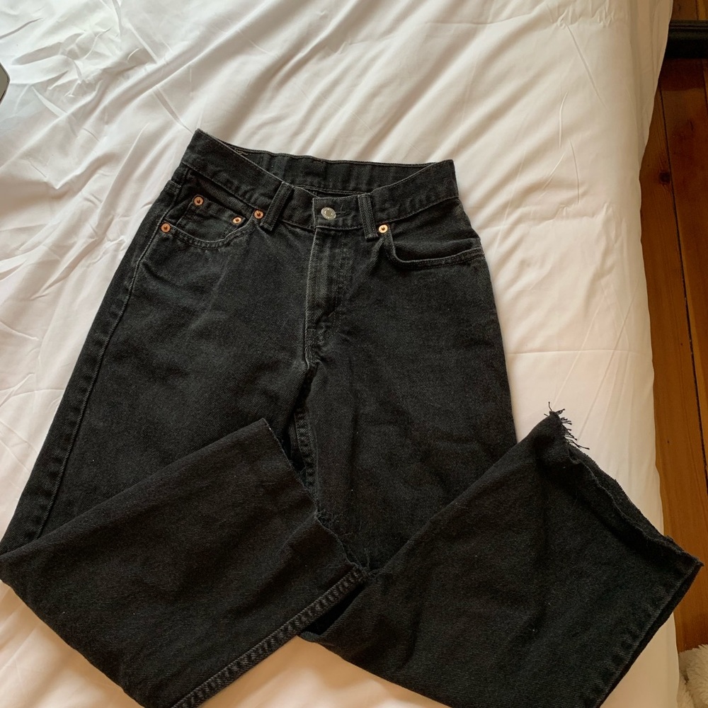 Vintage raw hem black levi’s